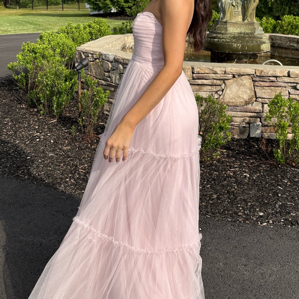 Dessy Collection Light Pink Strapless Wedding Dress